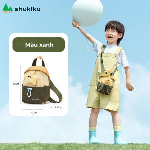 Túi đeo chéo cho bé kèm gấu bông Shukiku chống nước siêu nhẹ 130g khoá YKK Nhật Bản