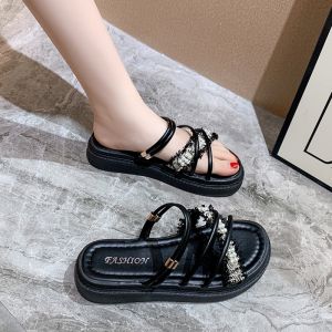 IELGY sandals and slippers womens two-wear non-slip soft flat fairy style slippers