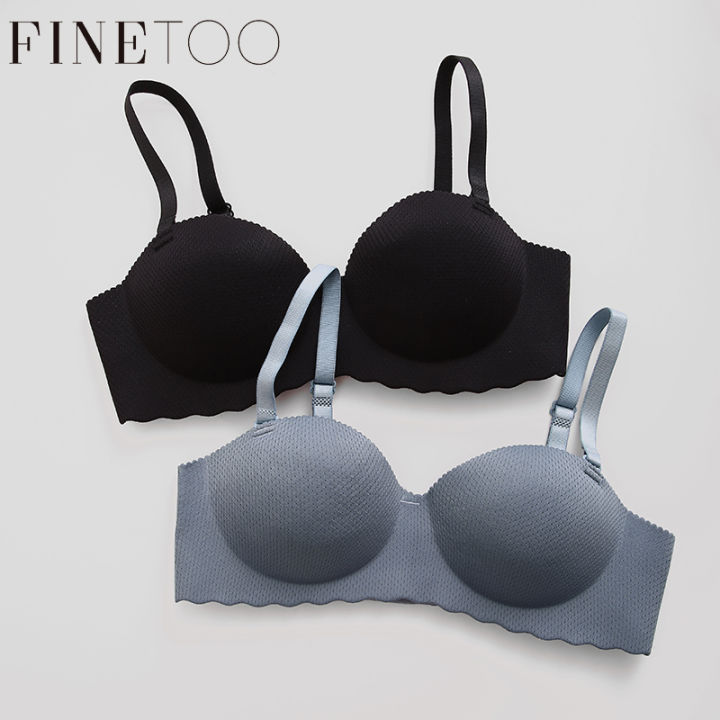 FINETOO 1/2 Cup Small Chest Gather Seamless Bras Push Up