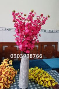 Cành hoa mai cành hoa anh đào dài 1m cao cấp - phụ kiện trang trí Tết