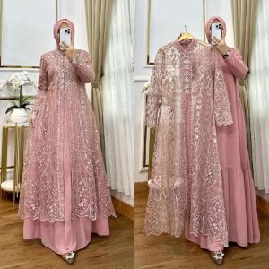 Laksmi Dress Matt Ceruty Mix Brukat Dress brokat terbaru 2025 Dressbrukat kondangan mewah elegan