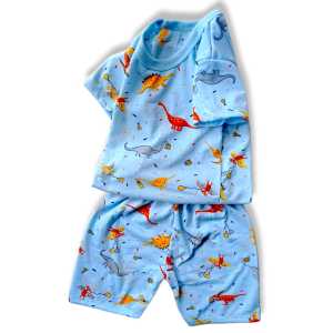 FREE OGKIR COD SETELAN ANAK BAYI BALITA MOTIF DINO PENDEK BIRU 0-2 TAHUN