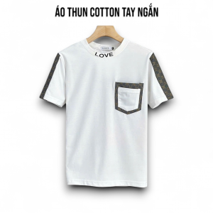 Áo Thun Cổ Tròn LOVE Tay Ngắn Vải Cotton Co Giãn 4 Chiều Form Regular Fit - TUTEE