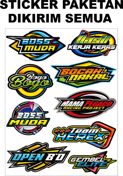 STIKER VARIASI ALL / STICKER LIST MOTOR MOTIF KEREN / STIKER MURAH ...