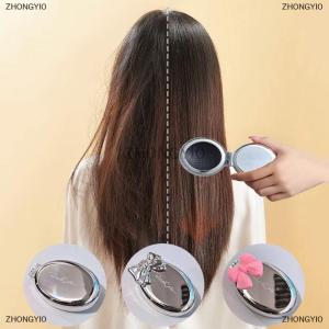 [COD] ZHONGYI0 2 In 1 Mini Portable Folding Comb Mirror Air Cushion Plating Hair Comb Cosmetic Travel Pocket Hair Brush Makeup Tool Gift