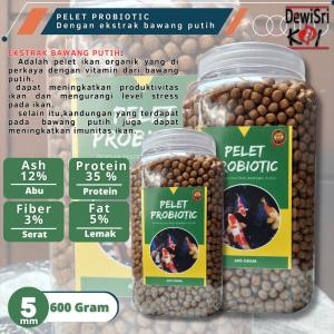 Pelet Ikan Koi Growth 5mm Plus Probiotik Ekstra Bawang Putih 600 Gram