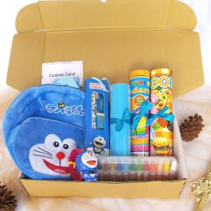 KIDDOS gomy.id gift box kado hadiah hampers ulang tahun anak anak laki perempuan TK KB playgroup karakter doraemon hello kitty spiderman lucu murah unik estetik