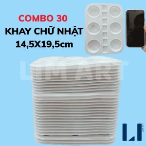 Sỉ Combo 10 20 30 40 50 Khay Pha Màu Chữ Nhật Đựng Màu Tô Tượng Làm Workshop Lớp Dạy Vẽ LIM ART