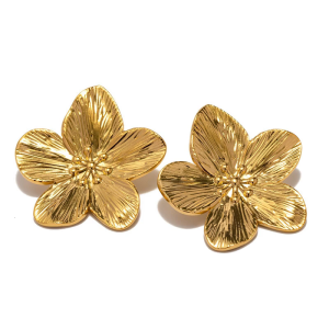 Trendy Statement Flower Earrings Stylish Oversized Flower Studs Eye Catching Earrings For A Sophisticated Appeal