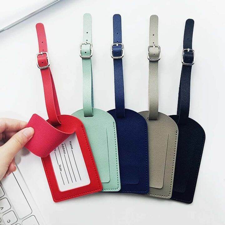 TUMEC Colorful Airplane Check-in PU Leather Handbag Label Luggage Tag ...