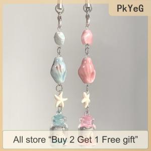 [COD] PkYeG Tool Transparent Keychain Cute Wind Chime Pendant Keyring Mobile Phone Lanyard Kawaii Bag Decorative Accessories Home Decorations