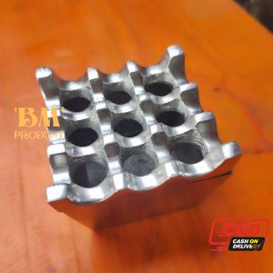 Asbak Unik Mewah Lubang 16 Asbak Hotel 1 pcs Asbak Kotak Almunium Silver