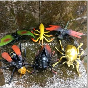 UKURAN BESAR | Mainan Hewan Karet lentur ISI 6 Model MYSTICAL INSECTS Q101 | Mainan Anak Hewan Serangga Karet Terbaru Murah