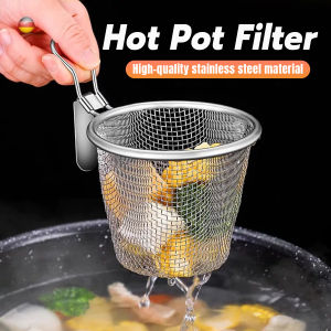 Talao Stainless Steel Hot Pot Strainer Basket Frying Noodle Dumpling Hanging Filter Household Kitchen Tool