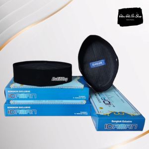 Peci Songkok Idaman Anak Dewasa Bludru Hitam Terpilih Tinggi 6cm 7cm 8cm 9cm Kopiah Hitam Polos Pria