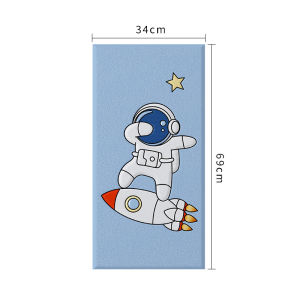 34x68cm 3D Three-Dimensional Soft Bedside Wall Sticker Cushion ChildrenS Room Decorative Wallboard Self-Adhesive Foam Headboard Sticker Baby Bedroom Nursery Cartoon Design Anti-Collision Wallboard