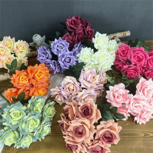 GLOBECART 7 Heads Artificial Rose Flower Multicolor DIY Accessories Faux Flower Creative Photo Props Simulation Rose Flower Home Decoration