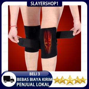 Slayershop 1 Pair Turmalin Diri Penghangat Ruangan Terapi Magnet Lutut Sabuk Pelindung Penjepit Arthritis Dukungan
