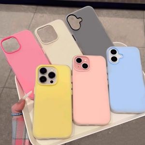Phone Case For POCO C61 C71 C75 X3 X5 X5 C50 C51PRO X6 X7 M2 M5S M6 M7 PLUS PRO Pink Blue 2 in1 Jelly Simple Candy Solid Color Silicone Case Cover GDK0000
