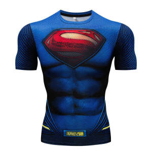 3D digital printed Superman short sleeved T-shirt personalized and fashionable mens quick drying short sleeved shirt casual sports short sleeved top