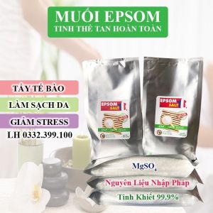 5kg Muối Epsom (MgSO4) tẩy tế bào da Hạt Tan Hoàn Toàn(5 tặng 1)
