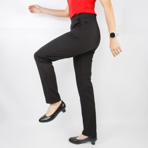 กางเกงขายาวทำงานผู้หญิงขากระบอกเล็กผ้าโรเชฟซิปข้าง  สาวซีเจ บิ๊กซี ฮกกี่ชอบใส่ ใส่ทำงานก็ได้ ใส่เที่ยวก็ได้