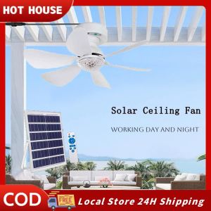 16 inch Solar Ceiling Fan with Light with Solar Panel 2 in 1 Solar Fan Solar Light Inverter Electric Fan With Remote Control