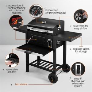 High quality Grill Charcoal outdoor BBQ Grill Barbecue Classic Barbeque Luxury With cover Grill Charcoal stove