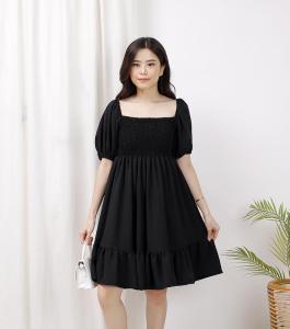 Ami Collection - Dress Midi Karet Smock / Dress Midi Smock Karet / Midi Dress / Dress Wanita /