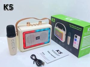 K5 ลำโพงบลูทูธ ไมโครโฟนคู่ ของแท้ RGB แบบพกพา ลำโพงคาราโอเกะไร้สาย บลูทูธเวอร์ชั่นล่าสุด 5.3
