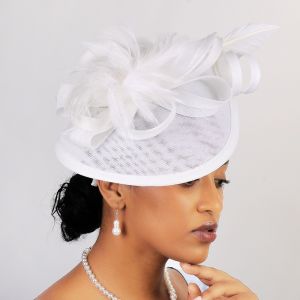 Elegant Feather Fascinator Hat Exquisite Linen Vintage Kentucky Hat Retro Formal Hat Bridal Headband Lady
