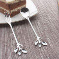 (HÀNG CAO CẤP) NĨA, MUỖNG INOX 304 Hình Chiếc Lá 12cm độc lạ dùng uống cafe, ăn tráng miệng - muỗng khuấy trà, nĩa ghim trái cây, muỗng. 