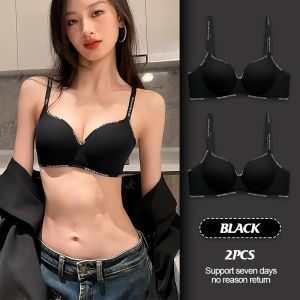 Underwear womens small chest gathered without scars comfortable without steel rings soft support anti sagging lette