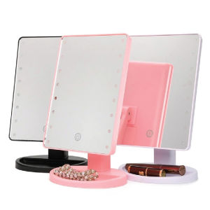 16 LED Makeup Mirror Cosnetic Vanity Mirror Adjustable Light Touch Screen / Cermin Solek Berlampu