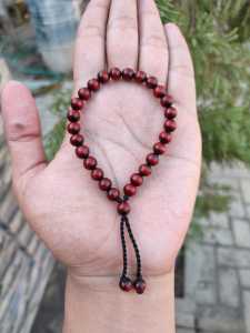 Gelang Akar Bahar Tali Arus Warna Merah Dim 7 mm Model Serut