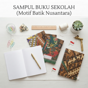 SAMPUL BUKU TULIS BATIK KERTAS (Isi 20 Lembar) | Ukuran KWARTO (Buku Sidu) & BOXY (Buku Campus) - Sampul Buku Sekolah Premium & Tebal