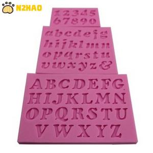 【N2HAO】 3 pcs New Mini Letter&Number Silicone Handmade Fondant Cake Decorating DIY Mould