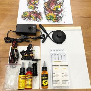 WORM HOLE Professional Tattoo Machine Kit with 2 Ink Colors & Image Gel