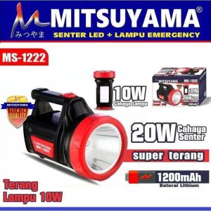 Senter LED Super Terang Mitsuyama 20W + Lampu 10W MS-1222