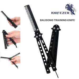 KNIFEZER Pisau Sisir Rambut dewasa keren Tersembunyi super thailand Besi / Pangkas RaMbuTt Pria Butterfly Balisong Training Knife CS GO