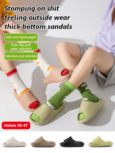 Mens and womens summer outside thick bottom slippers