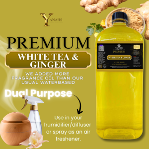 White Tea & Ginger Premium Water-Based Scent – 1L Long-Lasting Scent for Humidifiers & Air Fresheners