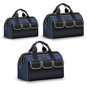 13/16/18in Oxford Cloth Tool Bag with Plastic Bottom Large Capacity Tool Storage Bag Waterproof Electrician Bag