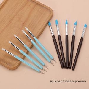 ExpeditionEmporium 5Pcs set Silicone Clay Sculpting Tools For Brush Modeling Dotting Nail Art Pottery Clays Tool DIY Carving Ceramics Sculpture