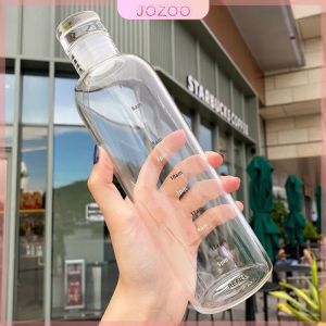 Jozoo 500ml Plastic Bottle Portable Colorful/Transparent Creative Time Mark Water Cup