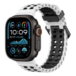 ระบายอากาศได้สายนาฬิกาใช้ร่วมกับ Apple อัลตร้า3/2/1 49มม. S11/S10 46มม. 9/8/7 45มม. SE3/SE2/SE/6/5/4 44มม. สายยืดกีฬาระบายอากาศสายรัดซิลิโคนแบบปรับได้ขนาด3/2/1 42มม. สำหรับผู้ชายและผู้หญิง