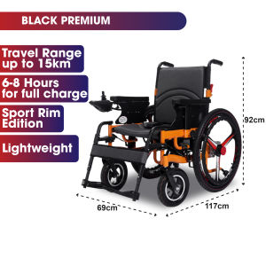 Lightweight Electric Wheelchair Foldable Travel Transport Auto Motor Wheel Chair / Kerusi Roda Elektrik