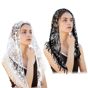 Lace Flower Mantilla Veils Church Headscarf Catholic Mass Veils Headcover for Various Occasion Religious Event Accessory