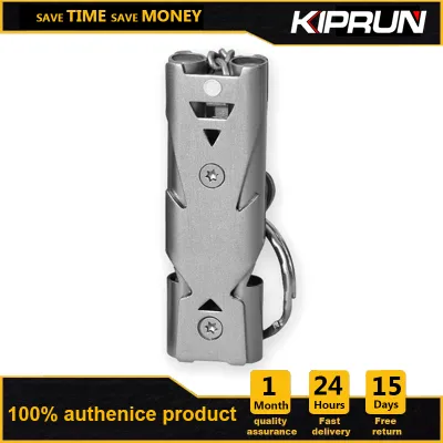 KIPRUN High Decibel Whistle Outdoor Emergency Survival Whistle 150 Decibels Portable Keychain Stainless Steel Double Pipe Camping Hiking Emergency Survival Whistle Outdoors Tools