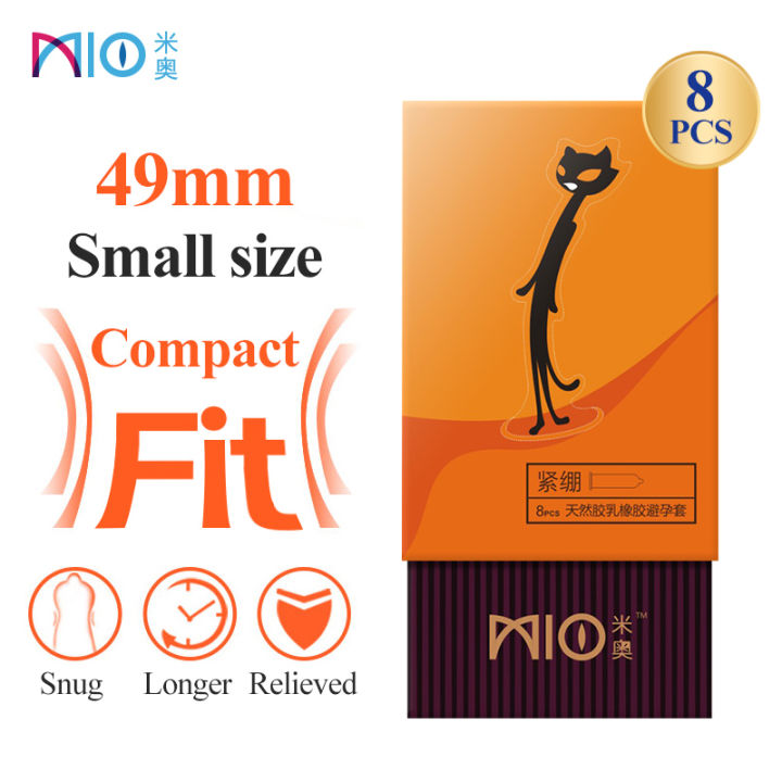 MIO 49mm Tight Delay Lubricating  Close Fit Condom Contraception Small Size Natural Rubber Latex Intimate Goods Sex Private delivery